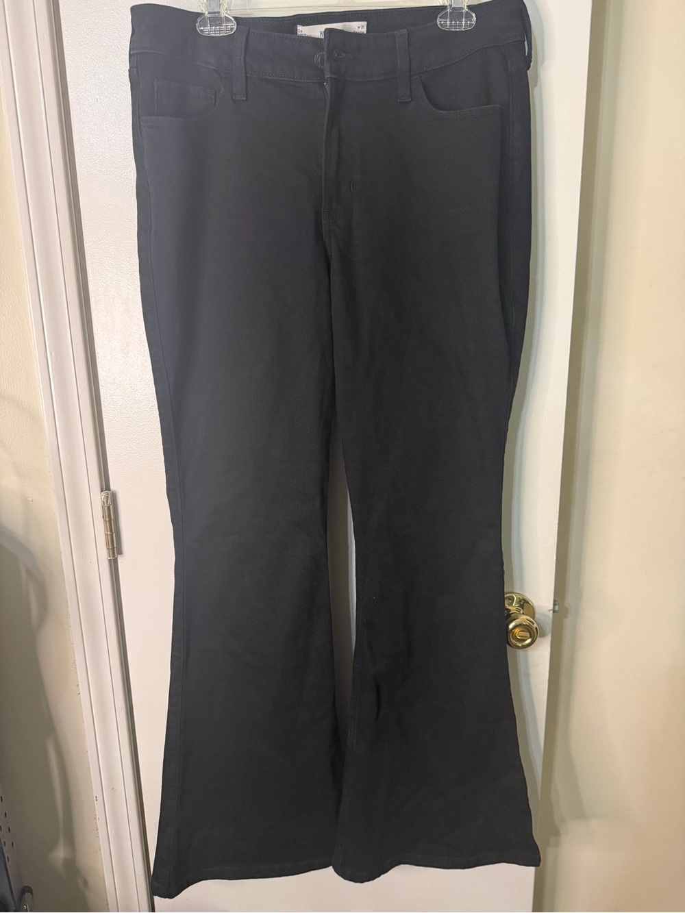 Hollister Black Flared Wide-Leg Jeans